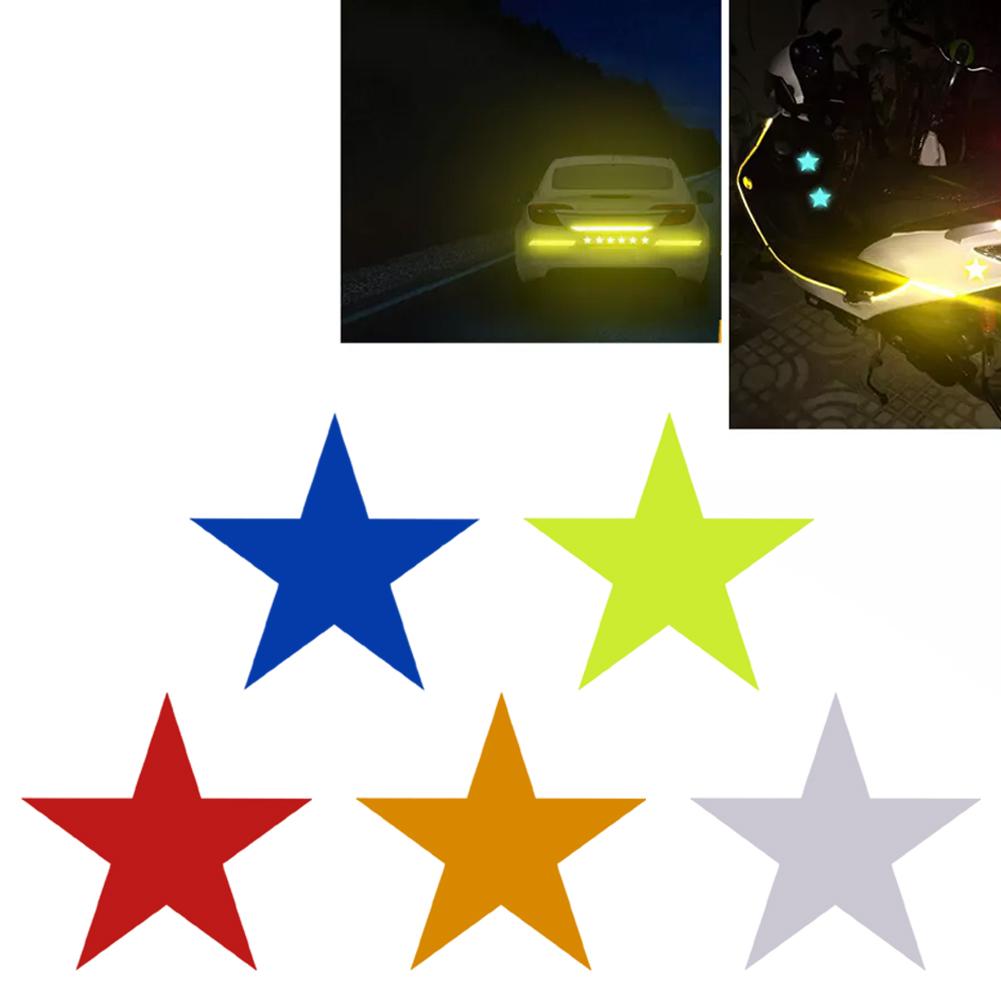 6ks Pěticípá hvězda Nálepka na auto Odrazka Samolepka na kolo Fólie Motocykl Noční Upozornění I4D5