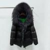 Goose down clothing popular winter new natural removable fox fur down jacket women's waist warm jacket
