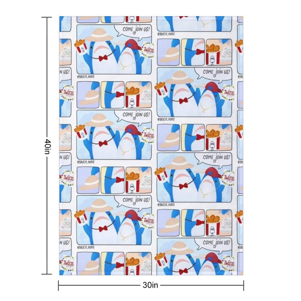 Blahaj comic: picnic party Throw Blanket Hairys Summer Beddings Decoratives Soft Plush Plaid Blankets