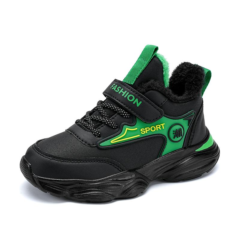 Boys Girls Winter Sports Casual Cotton Sneakers Keep Warm Walking Running Shoes for Kids Students Tennis Trainers