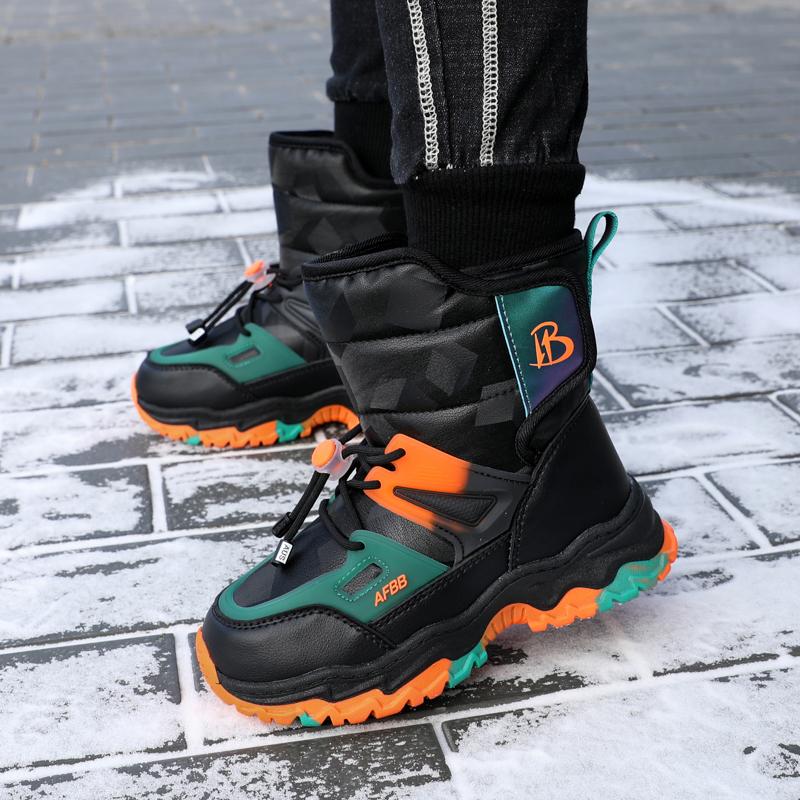 Детская зимняя противоскользящая износостойкая и мягкая теплая спортивная обувь с высоким — фото 11