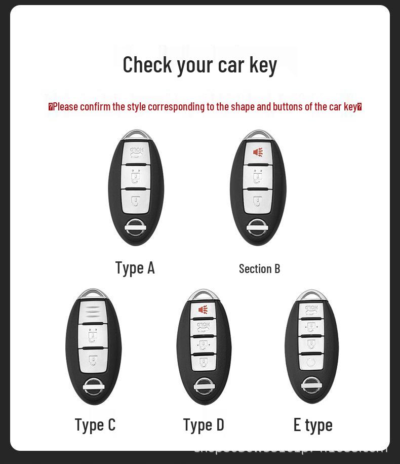 Nissan Car Key Cover for Altima, Sylphy (14th Gen), Qashqai, X-Trail, Tiida, Bluebird, Kicks, Tanlu, Loulan