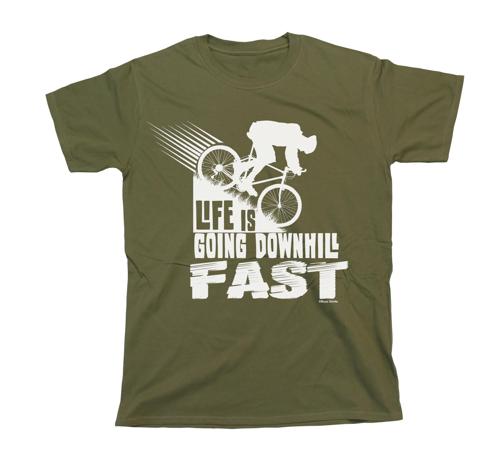 Mens Cycling T-Shirt Mens Womens Tees Top Life Is Going Downhill Fast Cyclist Christmas Gift S