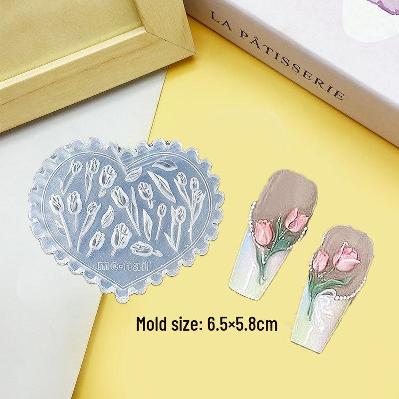 Stampi per Unghie Artistiche 3D in Alta Trasparenza - Design Orsetto, Fiocco, Bouquet