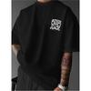 Men's Streetwear T-Shirt with Back Print Motivational Text - Summer Short Sleeve Round Neck Casual Tee, Bold Back Design for Urban Style