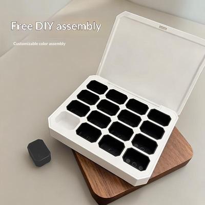 4/16 přihrádek Prázdná magnetická krabička na balení pro manikúru nehtů DIY Rychlé malování Gel Pevné UV laky Ombre Gelové laky na nehty
