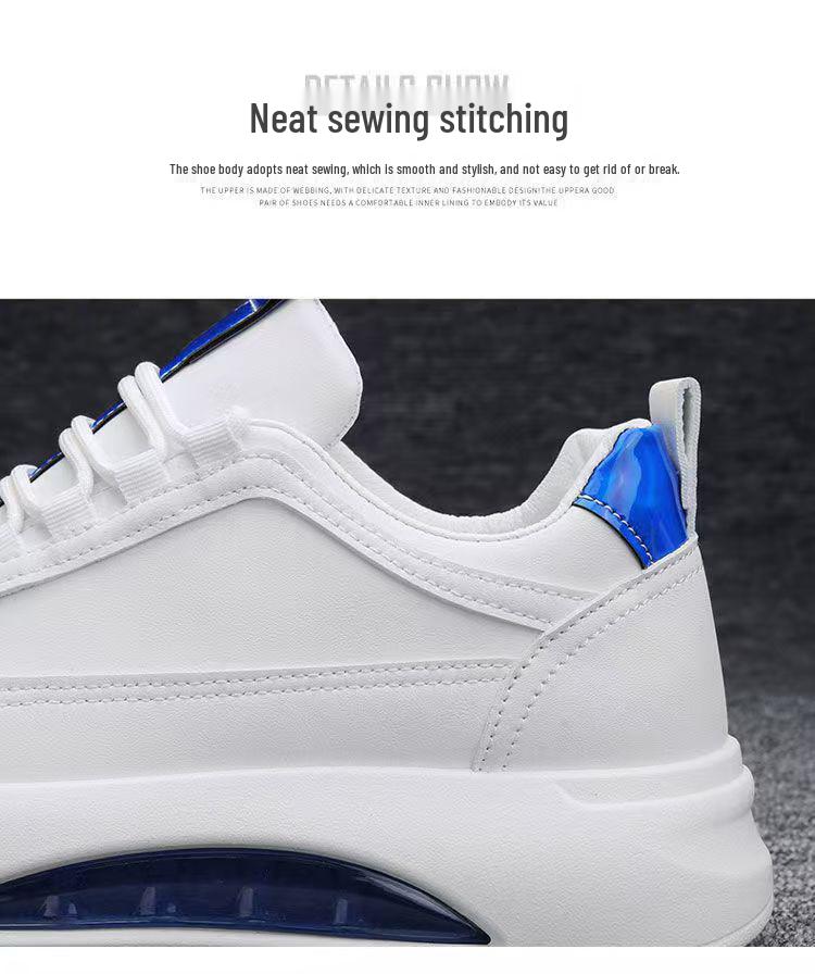 Men's Lightweight White Sneakers - Autumn Casual, Trendy & Breathable with Non-slip Thick Soles