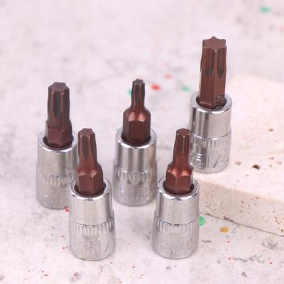 5 Pcs Torx Screwdriver Bits 1/4 Inch Drive Socket Head Tools T15 T20 T25 T30 T40 Socket Wrench Adapter Hand Tools