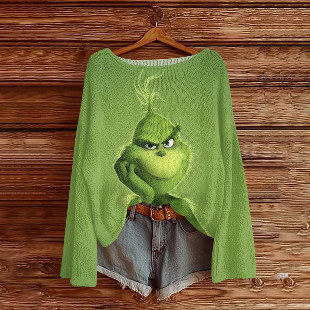 Christmas Sweatshirts For Women Knit Sweater Cute Shirt Fall Crewneck Pullover Tops