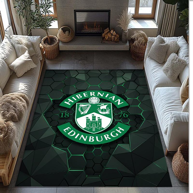 Tappeto Morbido per Pavimento Antiscivolo Hibernian FC Calcio Calcio Modello Tappeto per Interni Tappetino Decorazione Sportiva per Camera da Letto