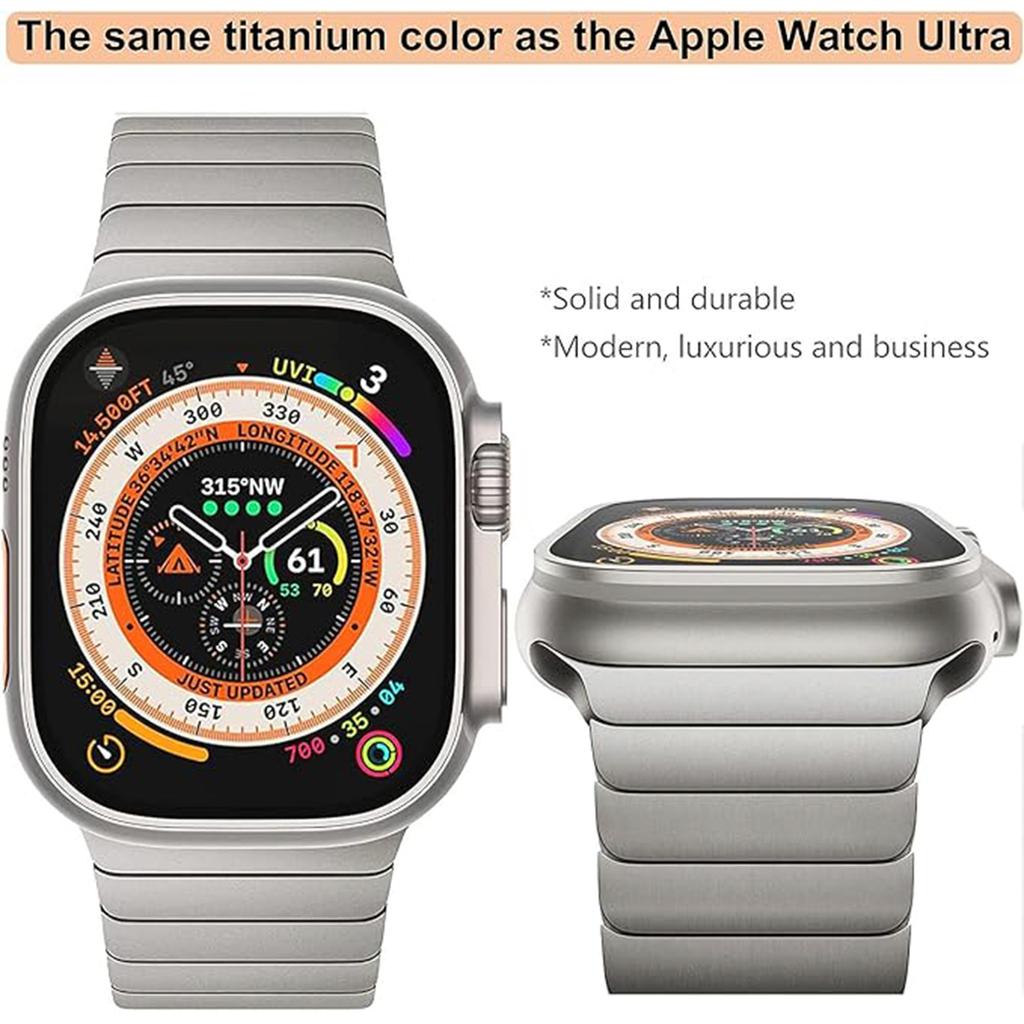 Watch Band for Apple Watch Ultra 3 2 1 49mm/Series 11 10 46mm/9 8 7 45mm/SE3 SE2 SE 6 5 4 44mm/3 2 1 42mm Replacement Titanium Strap