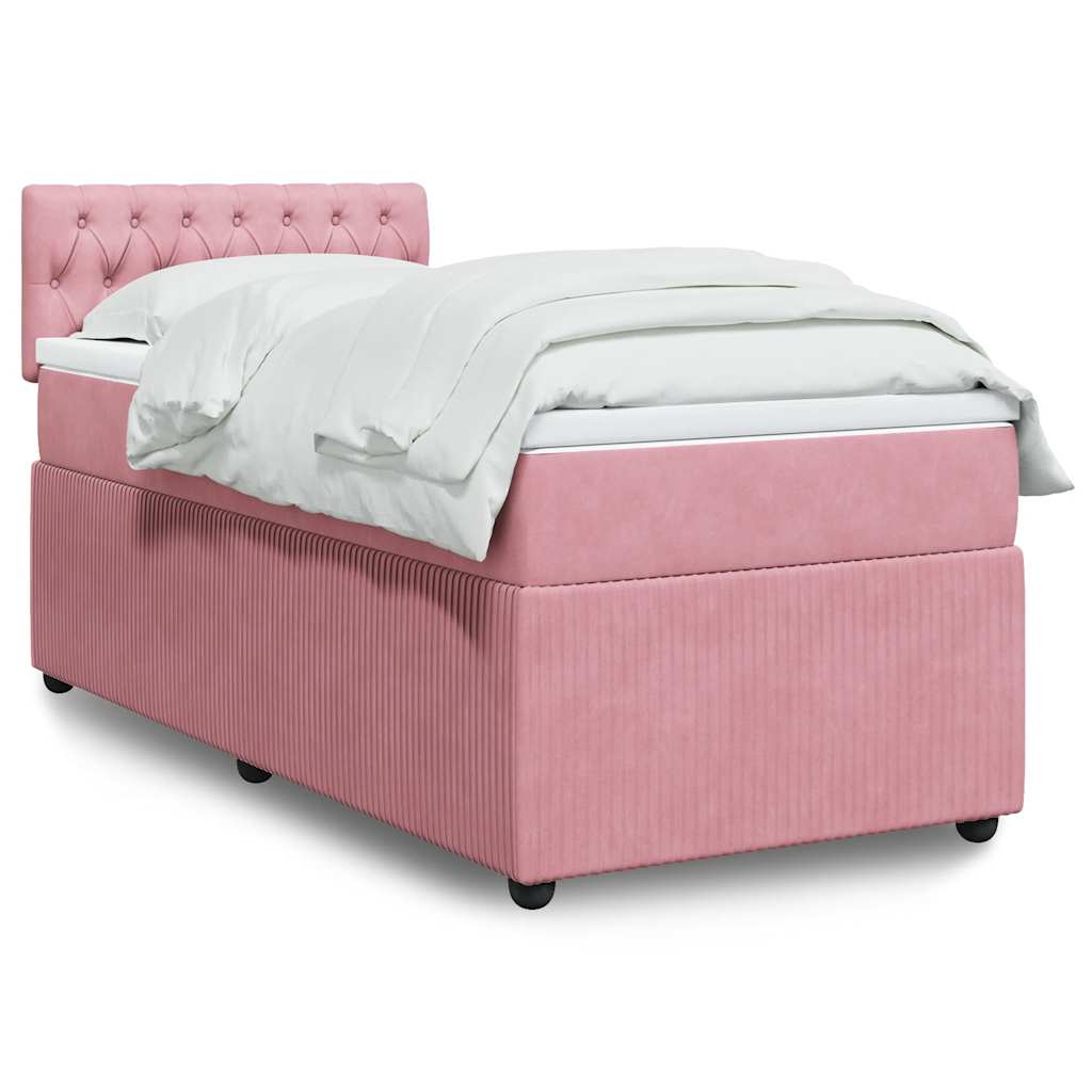 Vidaxl Kontinentalbett mit Matratze, Rosa, Samt, 80X200 Cm