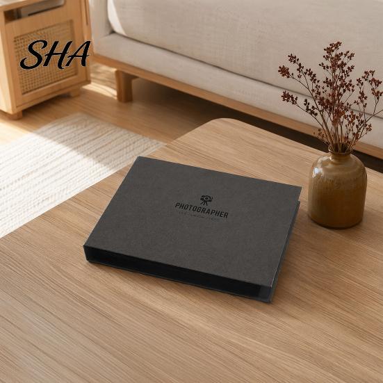 Anti-fouling Photo Album Scrapbook, Horizontal Loose-Leaf with Waterproof Thickened Film Pages, Memory Keeping Book Flat-Lay Design Refillable
