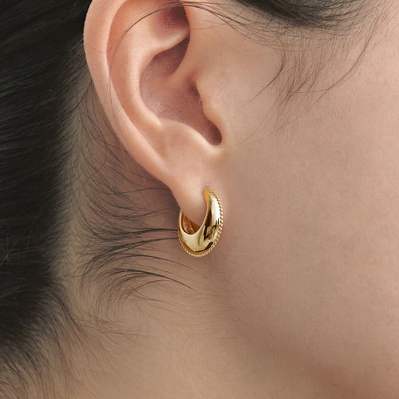 Hyeres-lor Champagne Moon Silver (Y) Gout Oval Earrings S HL2E19243Y9XXX