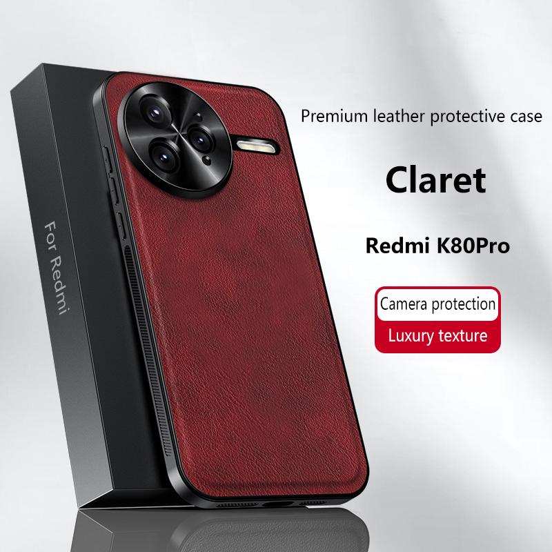 For Redmi K80 Pro Case Magnetic Elegant Leather Wear-Resistant Lens Fully Covered Non-Slip Grip Edge Cover Shell