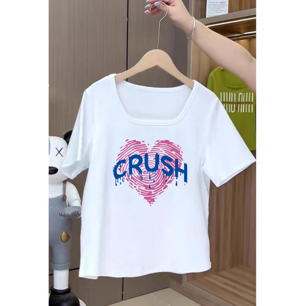 

Summer new women s clothing ice silk short-sleeved t-shirt women s slim and thin solid color t-shirt design irregular top trend M [80-60kg]