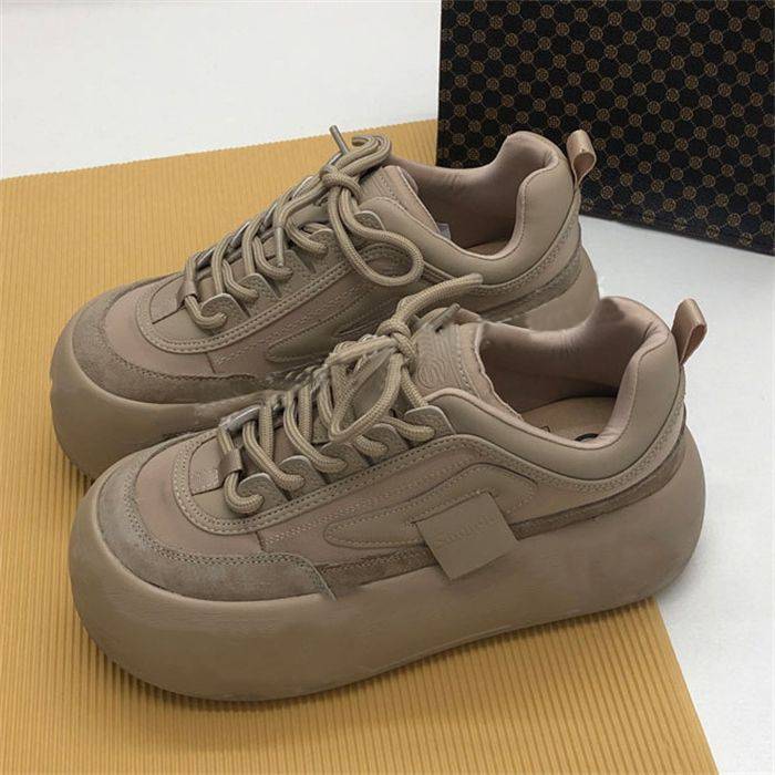 Sneaker Retro Inverno Donna Chunky Calde Casual Scarpe Vulcanizzate Donna Stivali con Zeppa Alta Moda Stringate Low Top