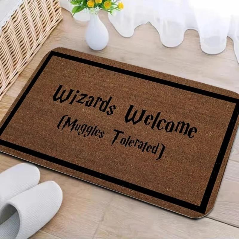 Welcome Muggles Entrance Mat Living Room Floor Decoration Carpet Non-slip Easy To Clean Area Rug Home Office Washable Doormats
