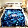 Gnome Theme Custom Blanket Personalized Name & Text Customized Soft Warm Throw Blanket Home Decor