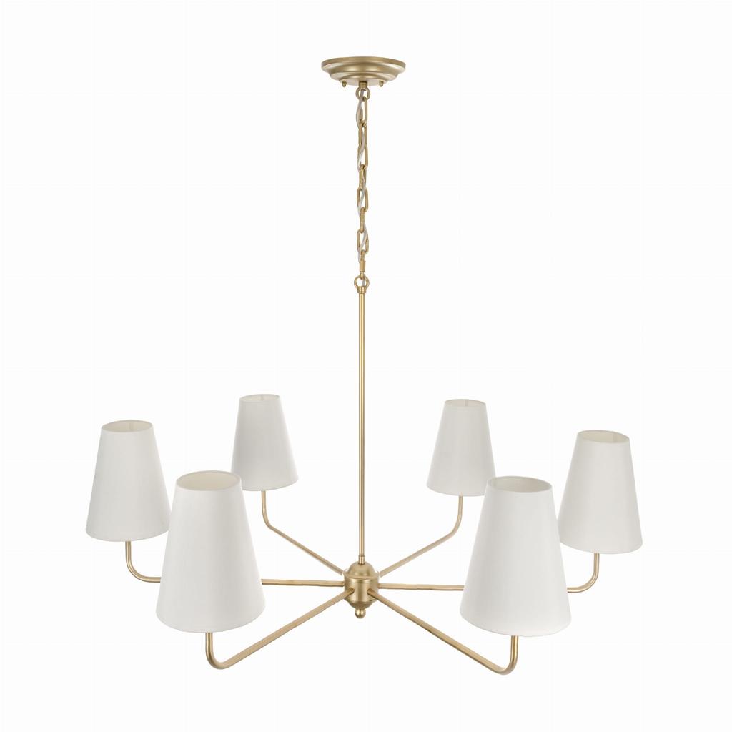 CLASSY PLUS Gold WHITE Chandelier - wide