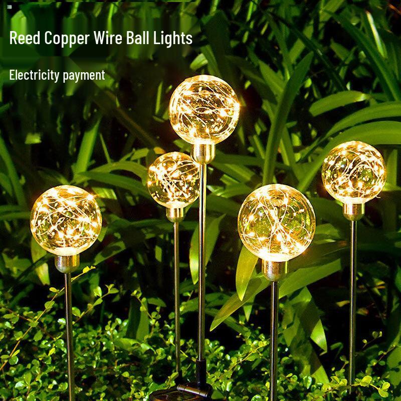 Airaoyi Outdoor LED Copper Sphere Garden Stake Light