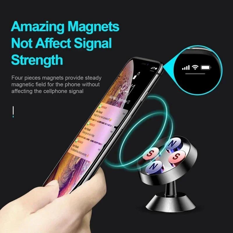 Magnetic Car Phone Holder Mobile Cell Phone Holder Stand Magnet Mount Bracket In Car For iPhone 13 12 Samsung Redmi Xiaomi