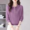 Women's Polo Collar Lapel Sweater - Autumn/Winter Casual Knit Pullover