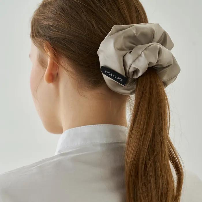 GLAM SILK SCRUNCHIE (2 colors) 100% Silk Large Size Glam Scrunchie