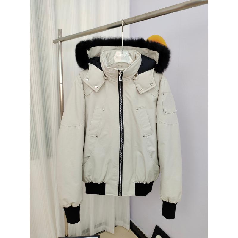 Męska kurtka puchowa z kapturem Moose z kołnierzem z futra lisa