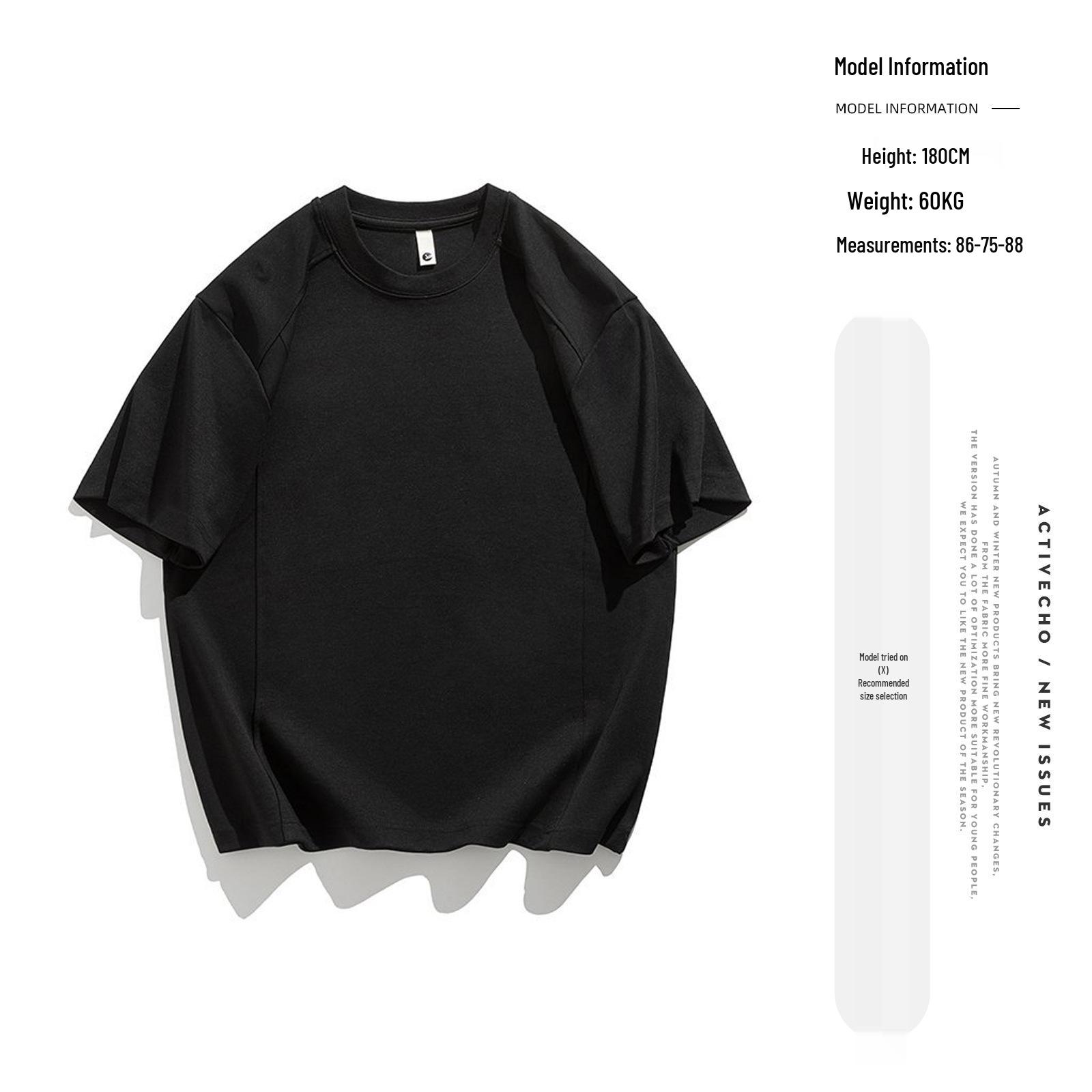 

Yizhi Men s Korean Style Solid Color Short Sleeve T-Shirt Summer 2025 Double XL