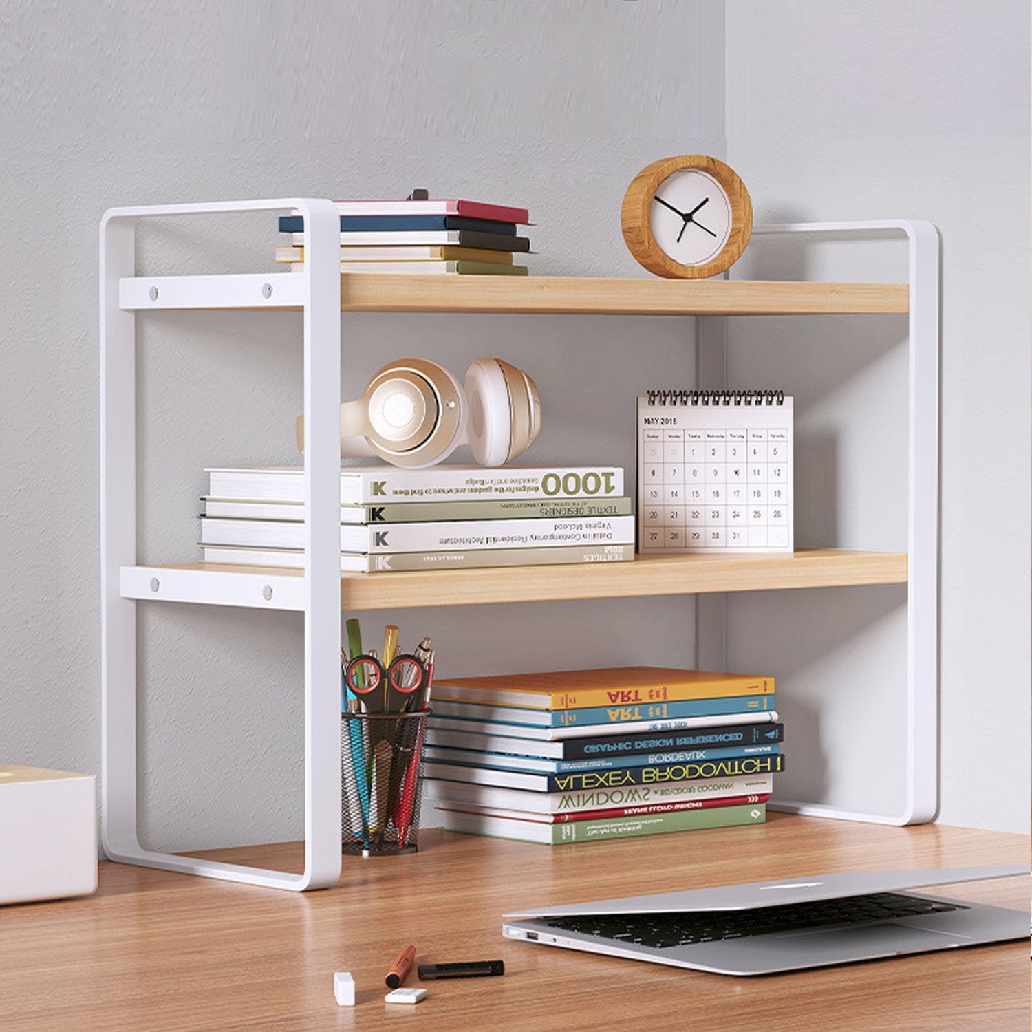 

Vinnatsu Desktop Small Desk Storage Desk Small Organizing Desk Top Desktop Adjustable Open Wooden Storage Clamp Easy Stylish Rack, Shelf, Rack, Shelf,