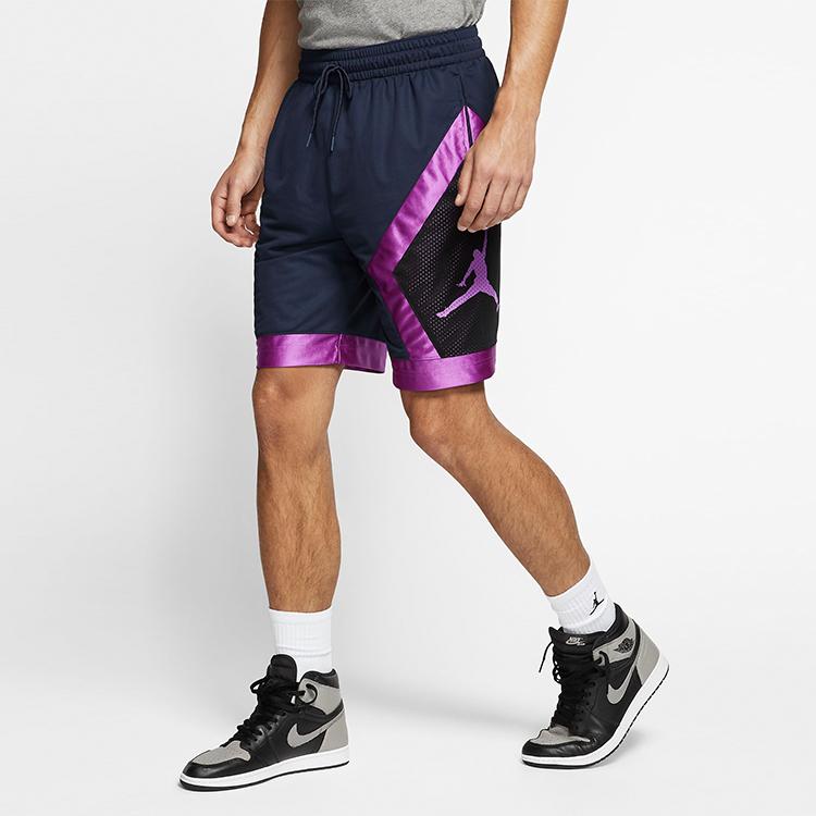 Jordan Jumpman Diamond Quick-Dry Mesh Panel Basketball Shorts Men Bottoms Dark-Blue AV3207-451