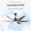 American Retro Smart Silent Ceiling Fan with Light, Large Five-Blade Design for Living Room or Restaurant