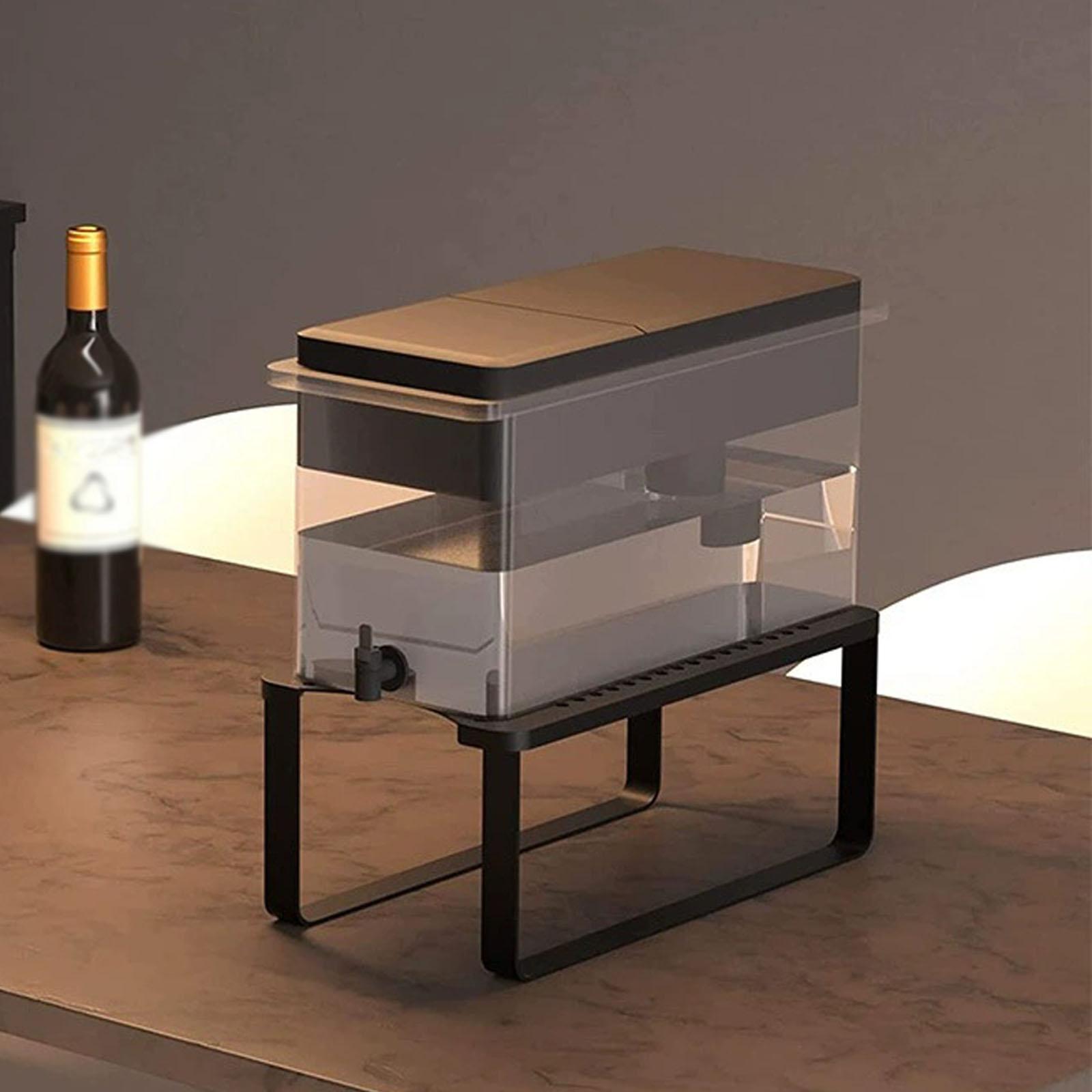 

Многофункциональная подставка для хранения - Подставка для диспенсера воды, Подставка для чайника, Настольный органайзер для напитков для дома, кухни, столешницы, Компактная полка One Size чёрный