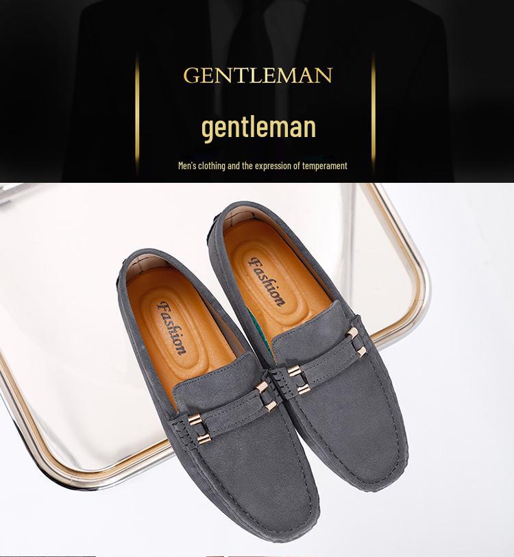 Men's K1006 Moccasins Loafers – Spring/Summer Suede Slip-On, Low-Top, Flat Bottom, Large Size Casual Driving Shoes.