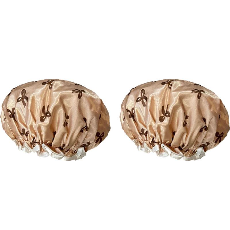 1-6PCS Adult Female Household Cute Double-Layer Thick Waterproof Shower Cap Hair Cap Head Cover Hat Kitchen Oil Fume Proof Hat