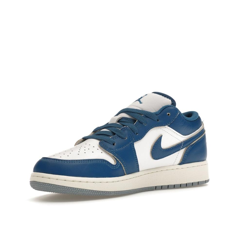 Air Jordan 1 Low SE GS Industrial Blue Barnesko Hvite Blågrå Seil FN9137-141