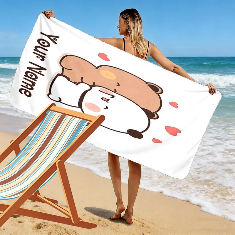 Asciugamano da Spiaggia Personalizzato con Stampa Goma Pesca, Asciugamano Grande Morbido ad Asciugatura Rapida per Spiaggia Campeggio Nuoto -HE84