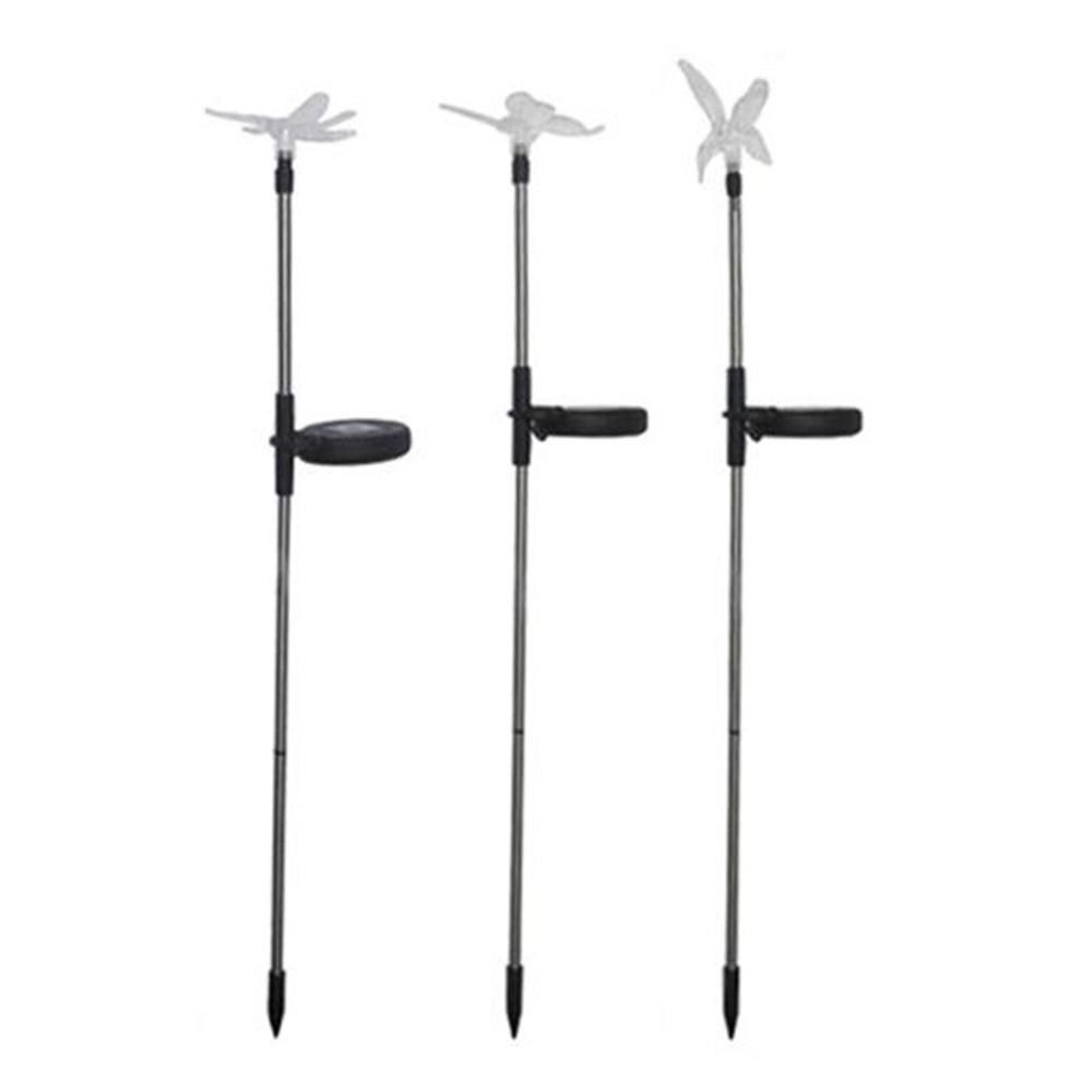 

3шт открытый сад двор светодиодные бабочки стрекозы формы солнечного декора газон лампы