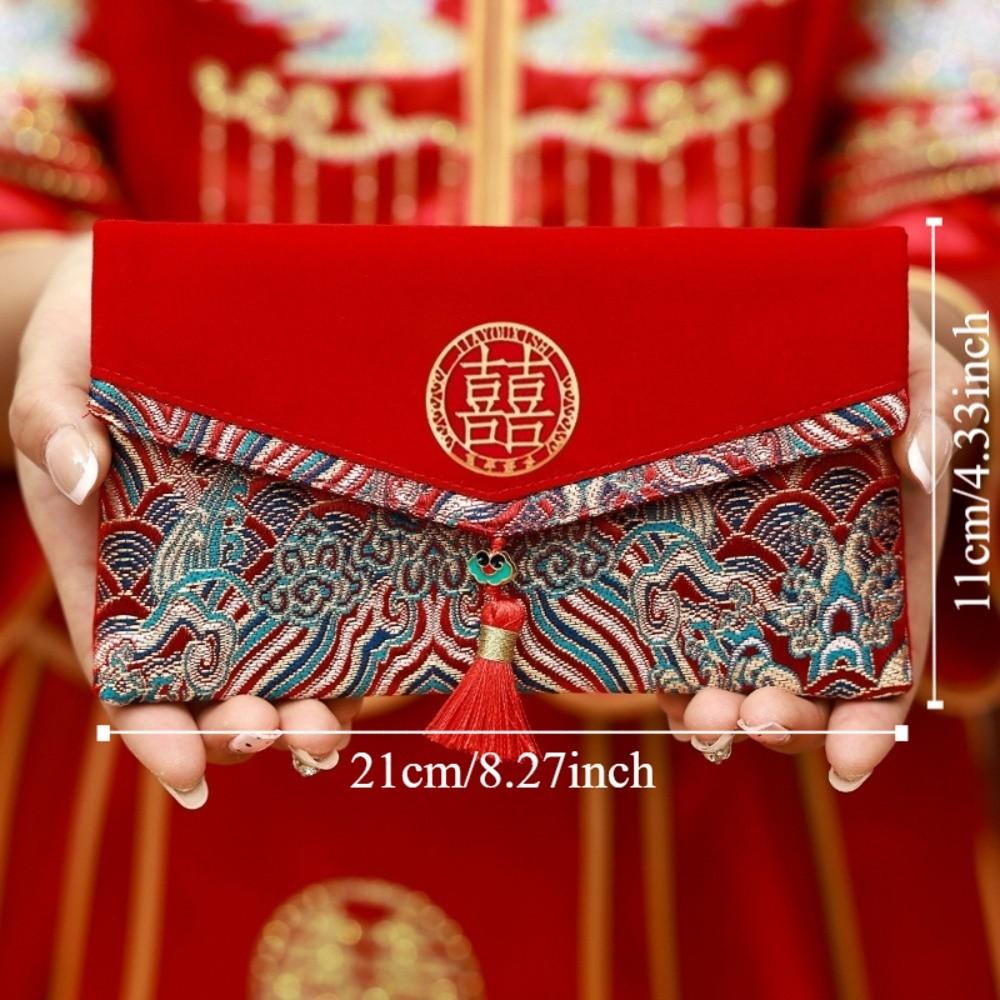 Chinese New Year Lucky Red Pockets Blessing Words Hongbao Brocade Red Envelop  Graduation Dinner