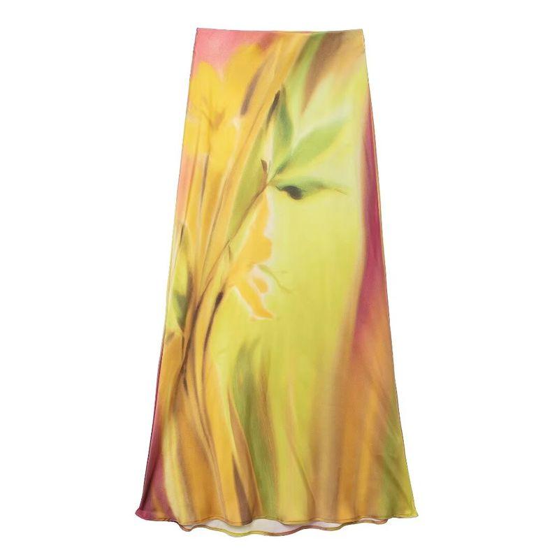 

Kaslead Новое поступление Женская одежда Модный стиль Атласный принт Топ и юбка 8690161 8504158 Skirt L