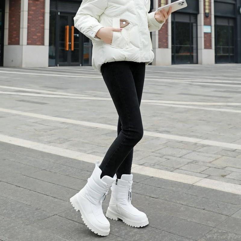 Women's Winter Fur One Padded Waterproof Fabric Comfortable Warm Anti-cold Lightweight Hiking Waterproof Anti-skid High Top Snow Boots