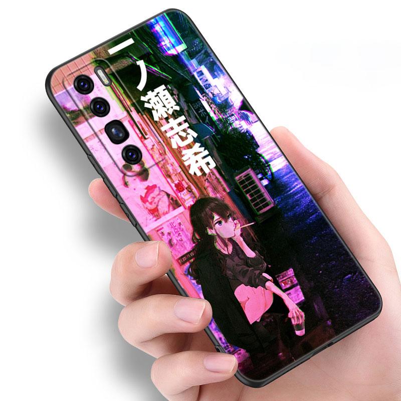 Vaporwave Glitch Anime Soft Case For Huawei NOVA 8 9 Pro 8i 7i 7SE Y60 5T Mate 40 30 20 10 Lite Honor 50 30 Premium Pro Plus 30S