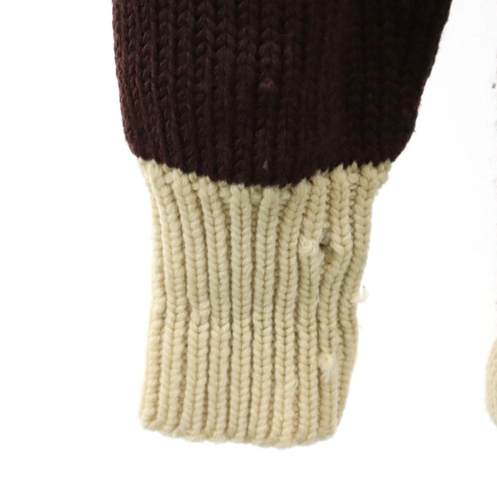 BUCKY WARREN 60s Vintage Long Sleeve Lettered Cardigan Two-tone Color Men's Used