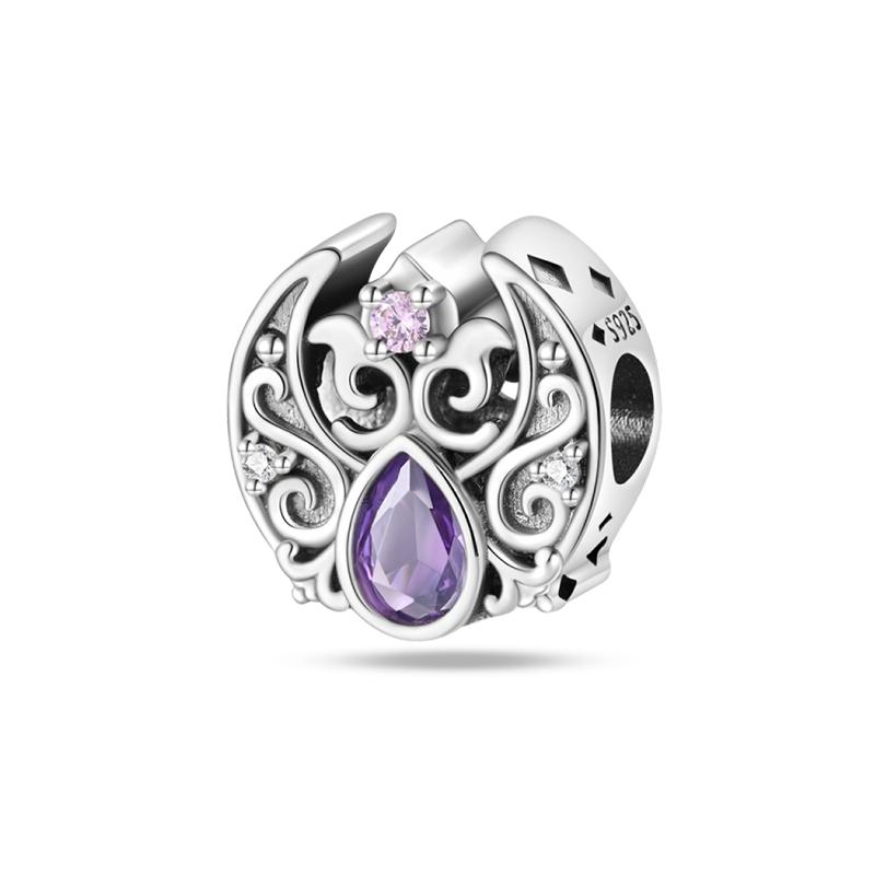 Genuine Copper Classical Lotus Butterfly Angel Cross Dragonfly Pink Purple Charm Bead Charms Bead Charms Compatible With Pandora Authentic Bracelets D