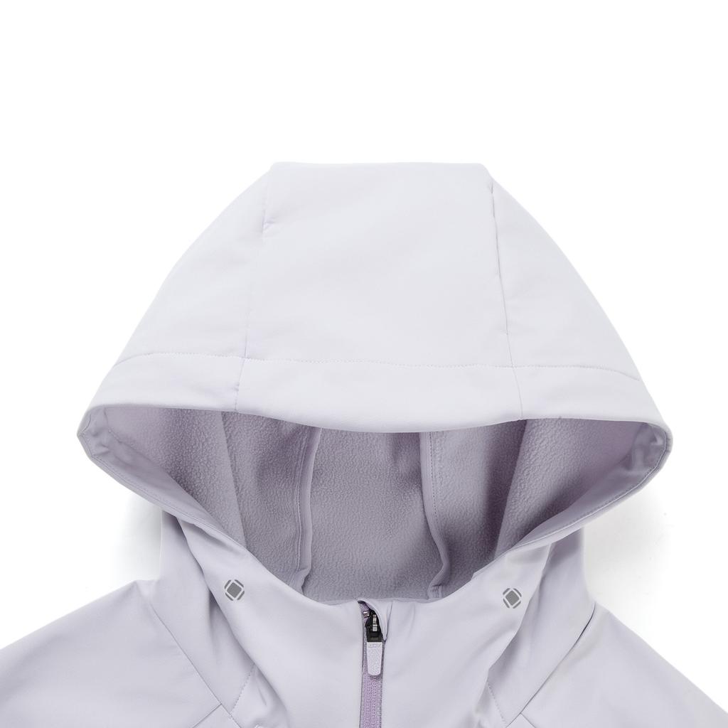 Li Ning Running Series Windproof Water-Repellent Hooded Softshell Jacket Women Jackets Sea-Salt-Purple AFDVG72-2