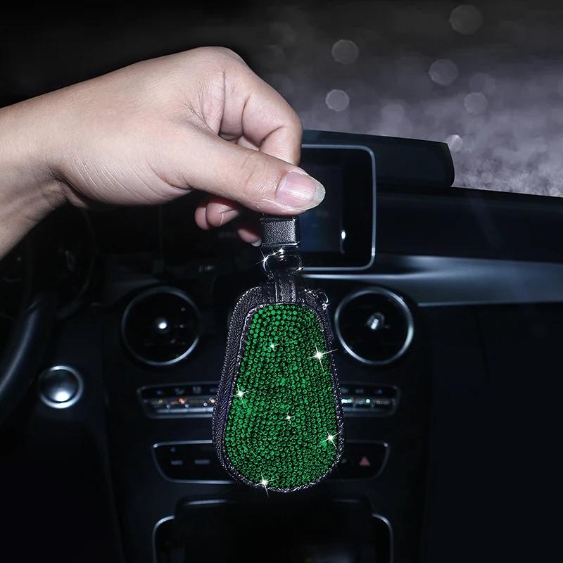Universal Bling Car Key Case for Women Rhinestone Car Key Bag Purse Diamond Car Bling Accessories for Woman Girls