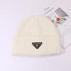 Woolen Hats for Women Triangle Marked Warm Knitted Hats for Couples  Pullover Hats Anti Cold Hats for Men  Autumn and Winter.