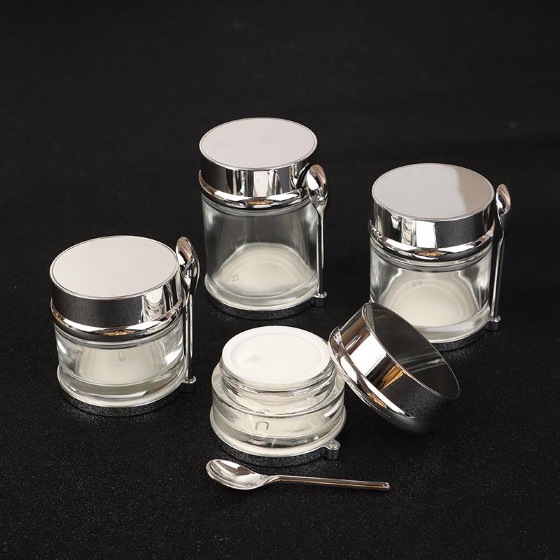 Galwanizowany Pusty Słoik na Krem Pojemnik na Balsam z Łyżeczką 30/50/80/100G Podróżny na Krem do Twarzy Kosmetyczny Pojemnik na Płatki Kosmetyczne