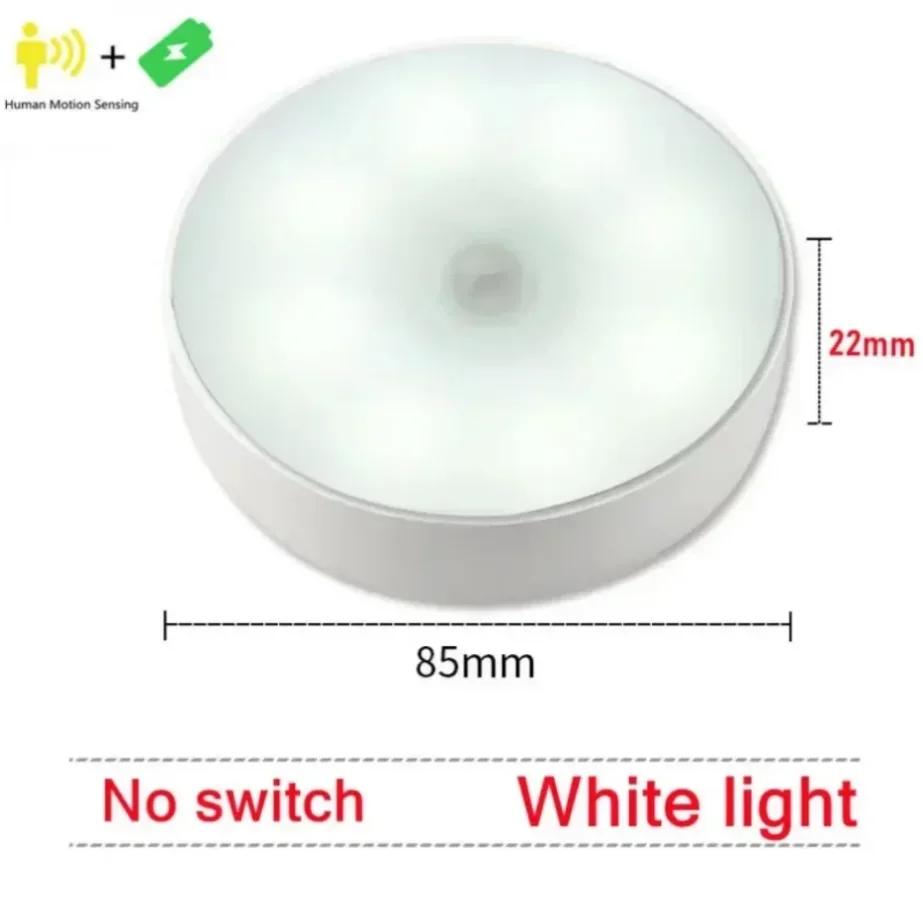 Night Light Motion Sensor Light USB LED Lamp With Switch Rechargeable Inductor Lights For Kitchen Stairs Hallway Closet Bedroom Under Cabinet
